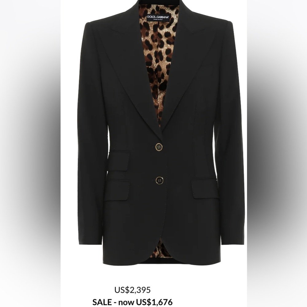 dolce & Gabbana black 
wool blend/silk blend